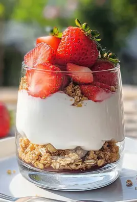 Erdbeer-Dessert im Glas mit Joghurt