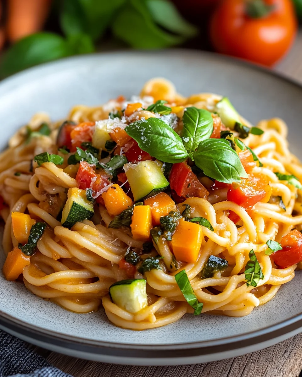Gesunde Nudeln mit Gem&uuml;se-So&szlig;e Rezept