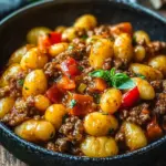 Gnocchi Pfanne mit Hackfleisch und Paprika