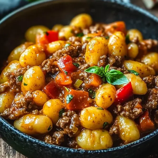 Gnocchi Pfanne mit Hackfleisch und Paprika