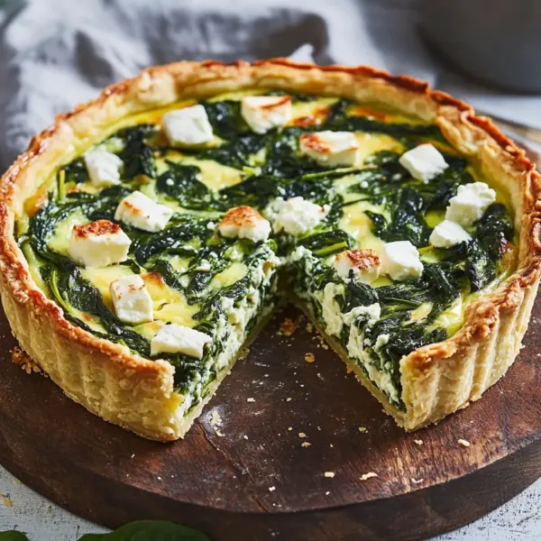 Herzhafte Quiche mit Spinat und Feta