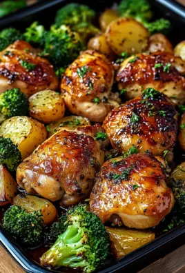 Honey-Garlic Chicken with Broccoli and Potatoes