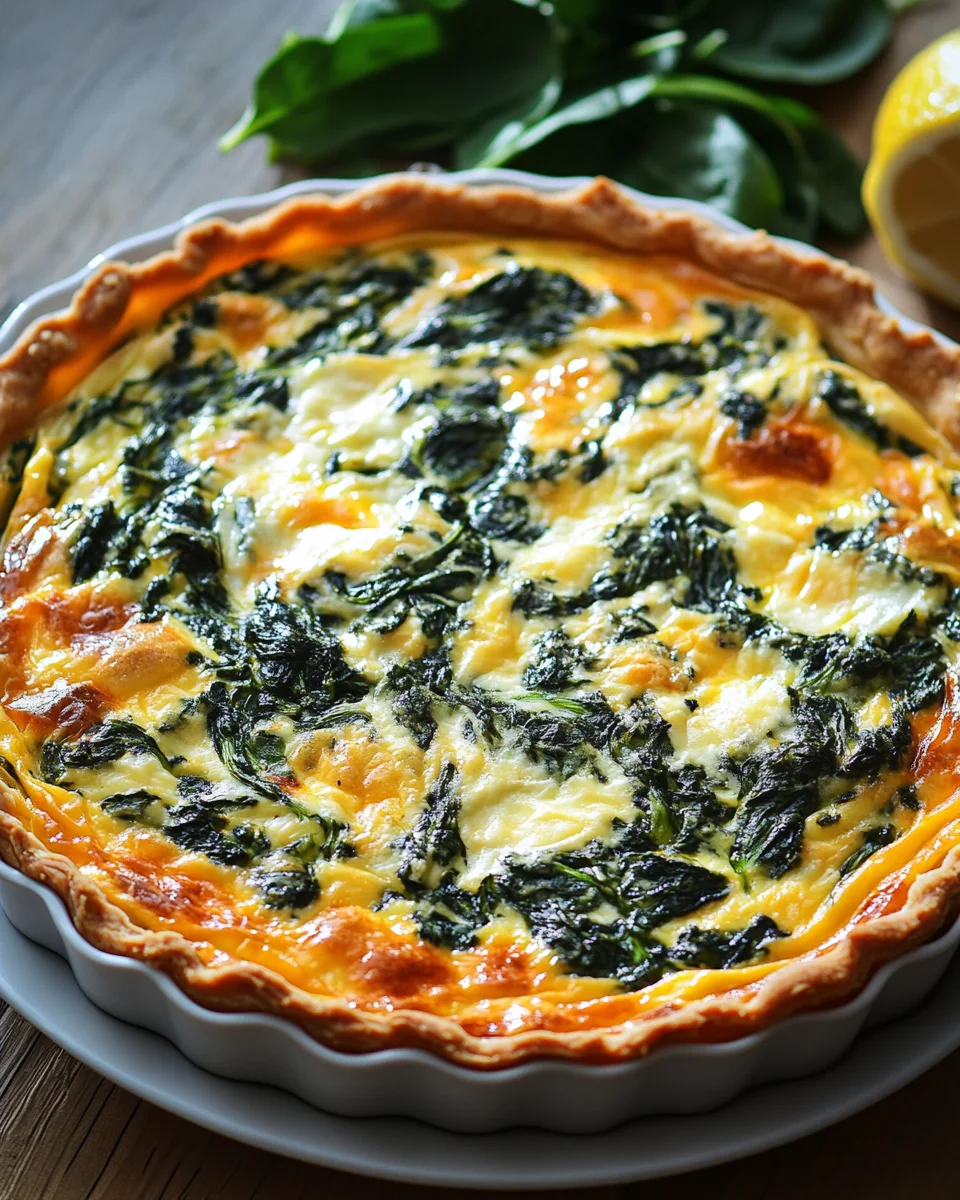 Hüttenkäse und Spinat Krustenlose Quiche 19 Hüttenkäse
