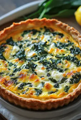 Hüttenkäse und Spinat Krustenlose Quiche