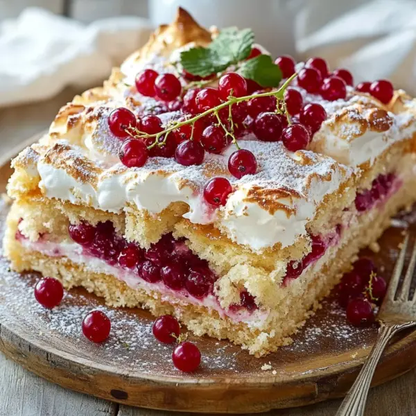 Johannisbeerkuchen mit Baiserhaube