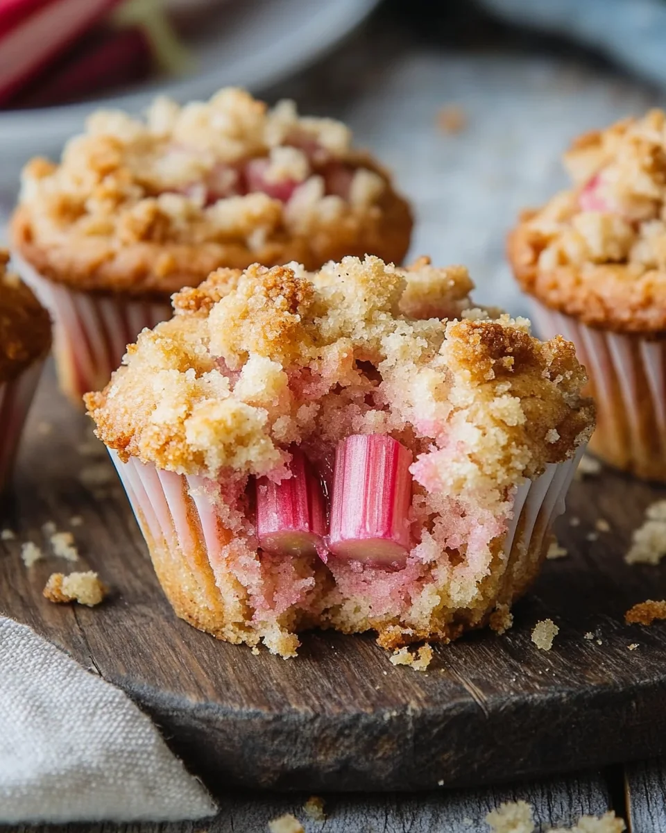 Rhabarber-Muffins mit Vanillestreuseln
