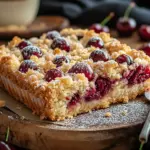 Streuselkuchen mit Kirschen vom Blech
