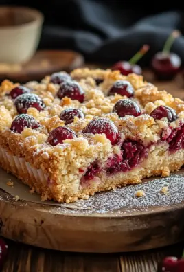 Streuselkuchen mit Kirschen vom Blech