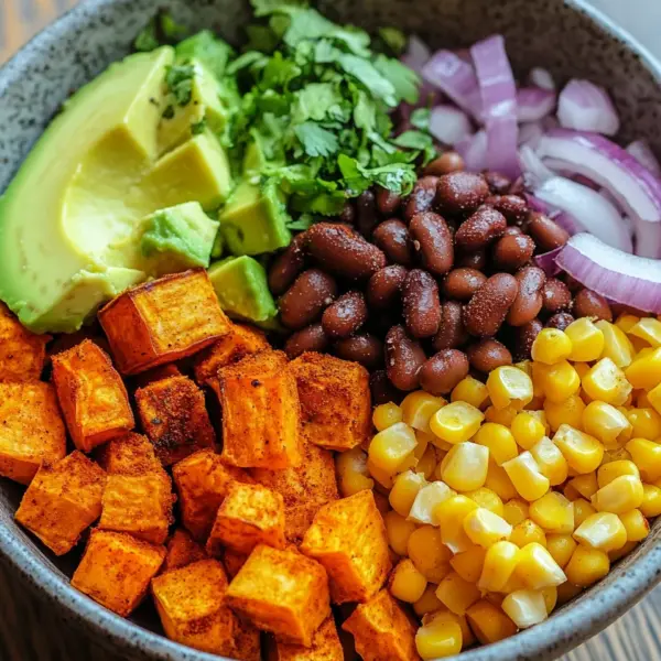 Süßkartoffel Burrito Bowl