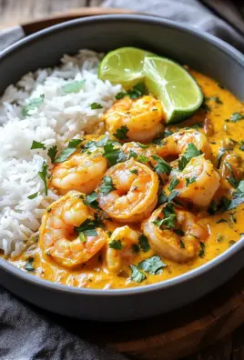Aromatisches Garnelen Curry mit Kokosmilch und Reis