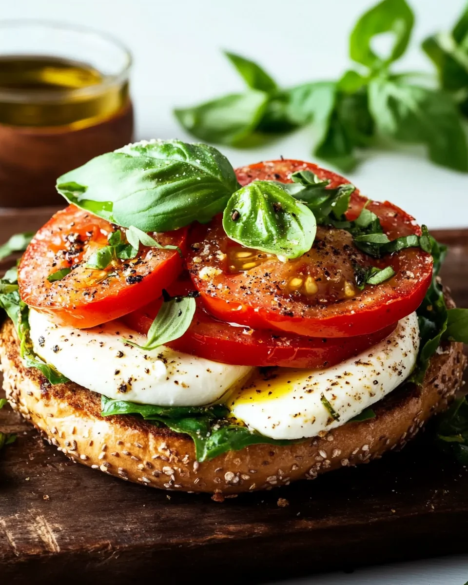 Bagel mit Tomate und Mozzarella