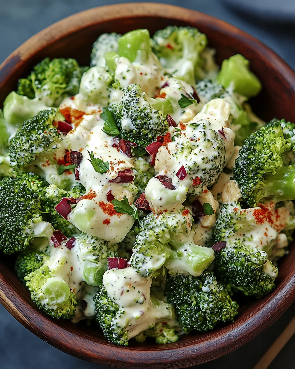 Brokkoli-Salat mit cremiger Sauce 20 Brokkoli-Salat