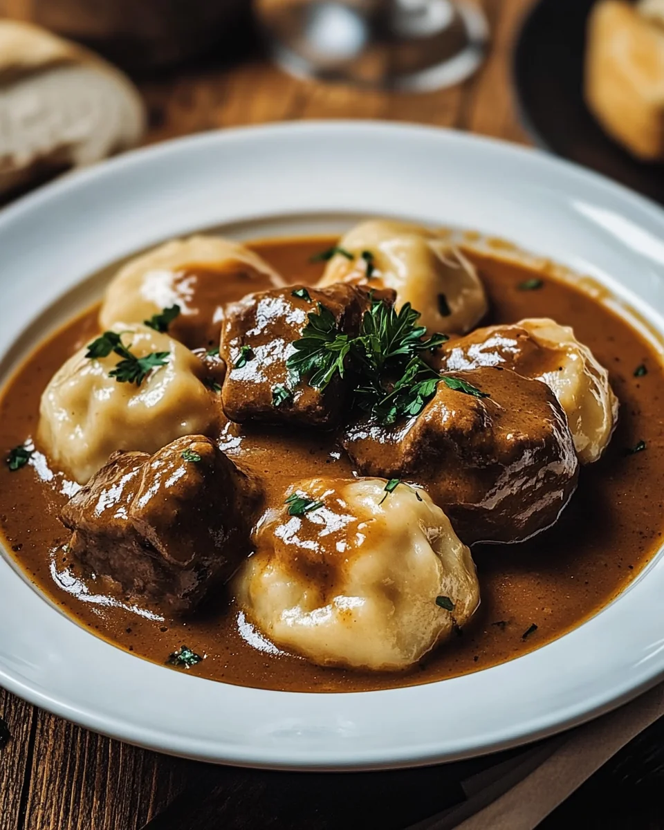 Butterzartes Rahmgulasch mit Serviettenknödel 18 Butterzartes