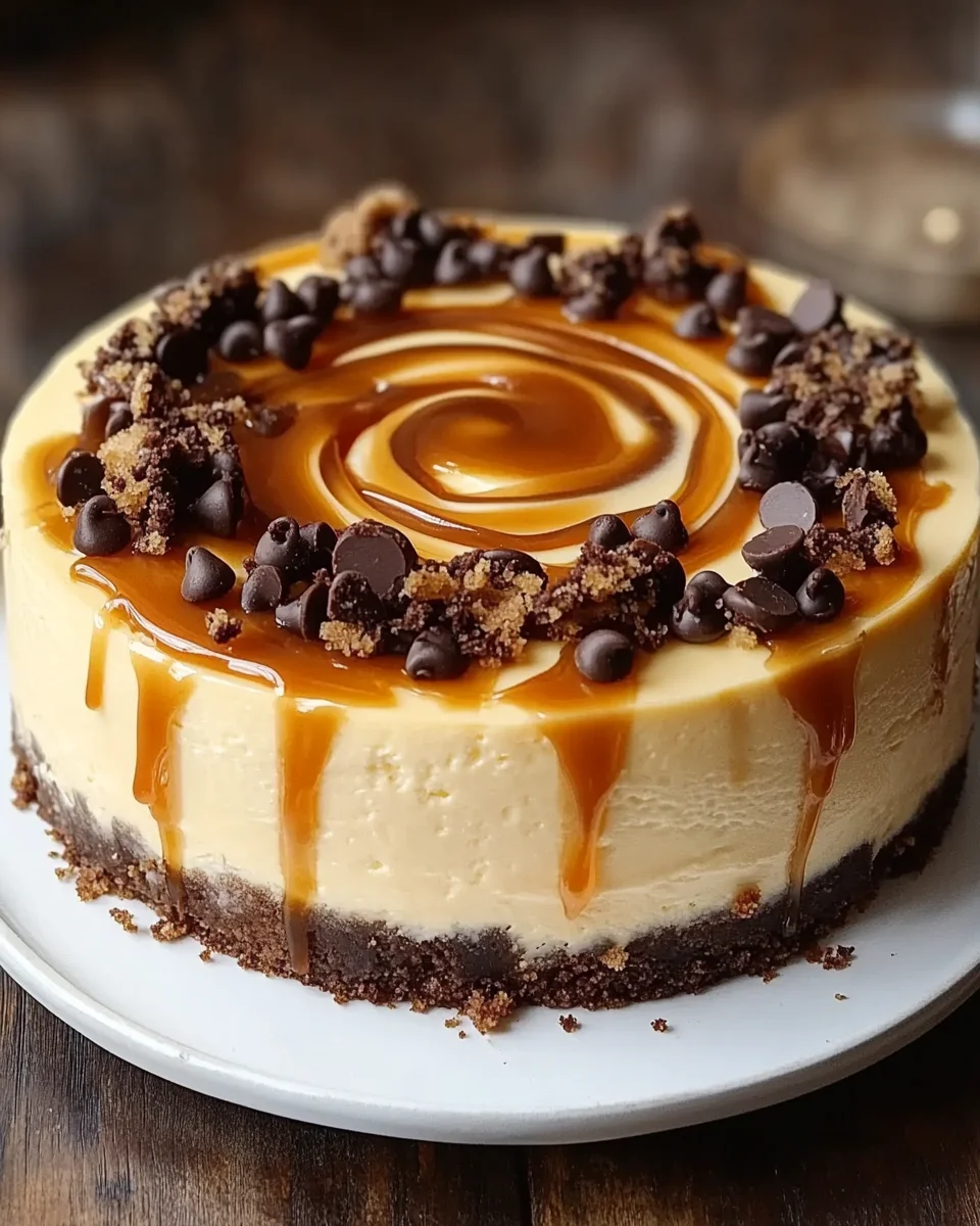 Cookie Dough Cheesecake mit Salted Caramel Swirl
