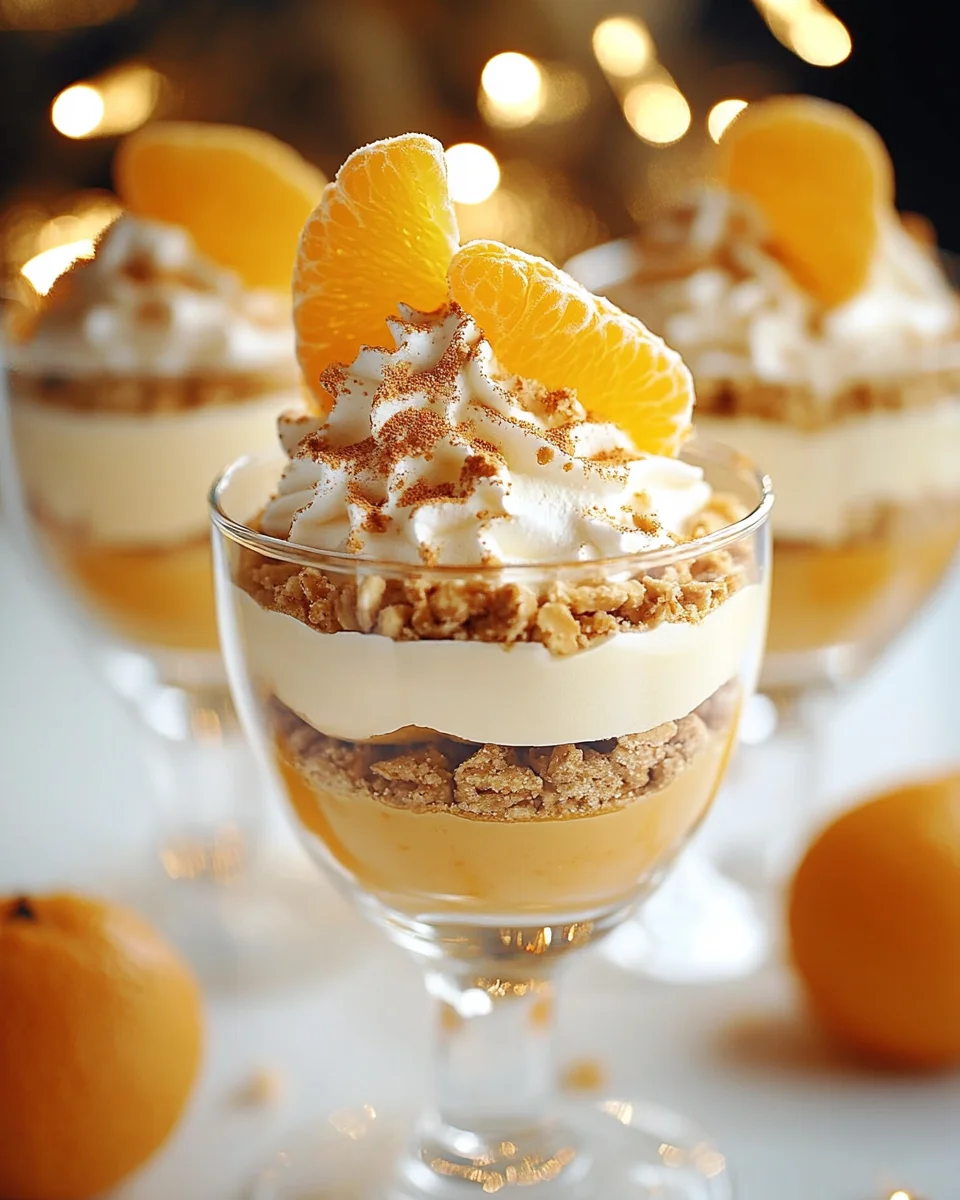 Eierlikör-Mousse mit Spekulatius-Creme und Mandarinen