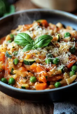 Ein-Topf-Kritharaki mit Gemüse und Parmesan