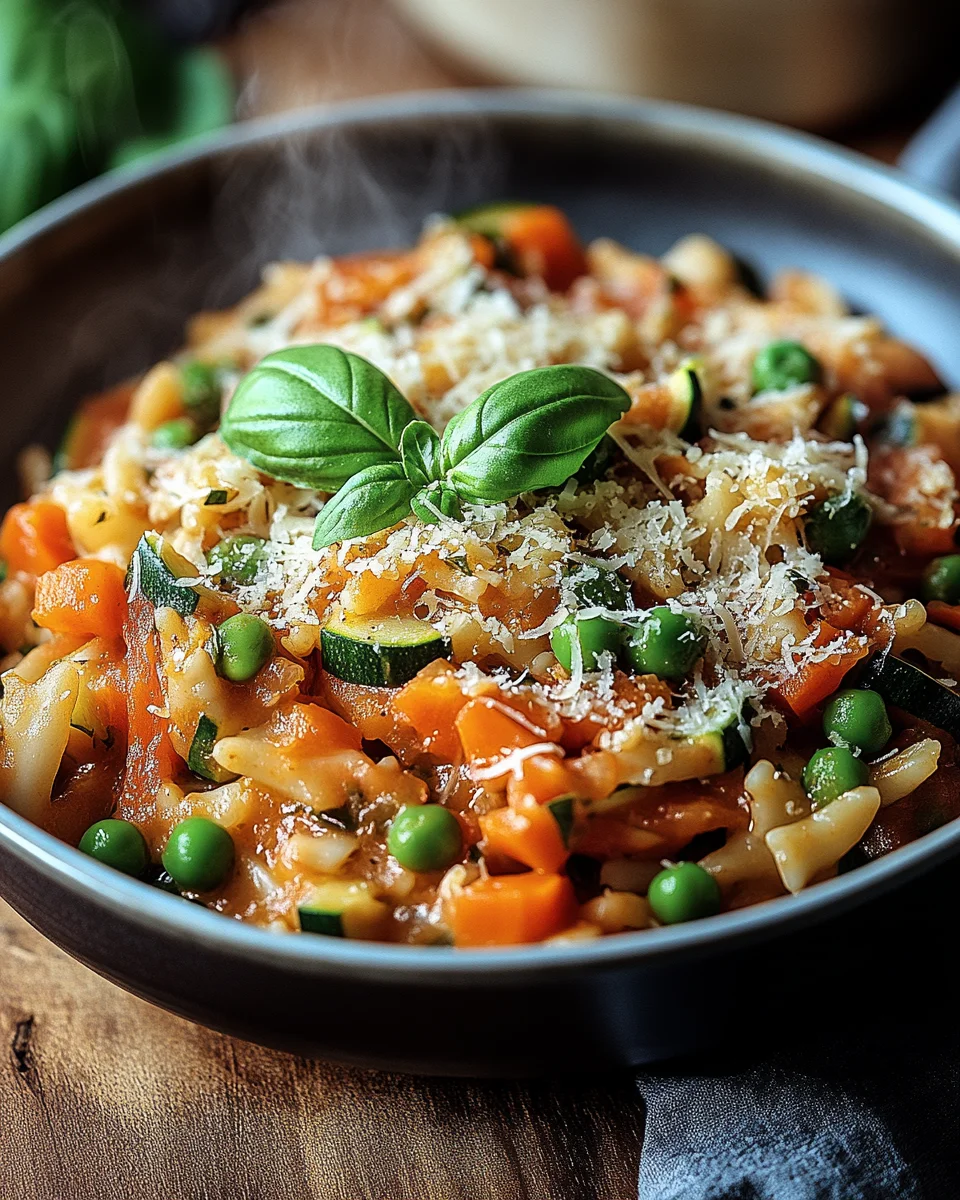 Ein-Topf-Kritharaki mit Gem&uuml;se und Parmesan