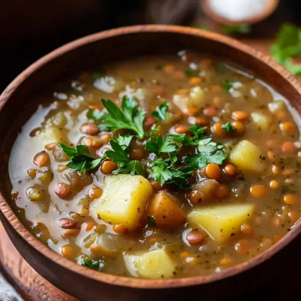 Einfache klassische Linsensuppe