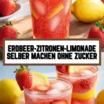 Erdbeer-Zitronen-Limonade selber machen ohne Zucker 14 Pinterest Hidden Image