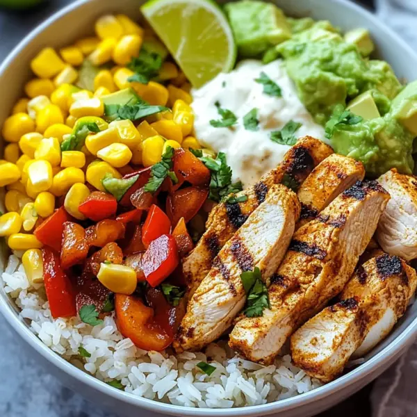 Fajita-Huhn-Burrito-Schüssel
