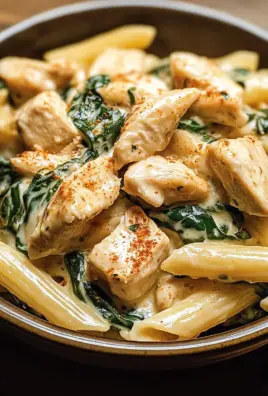 Frischkäse Spinat Hähnchen Pasta