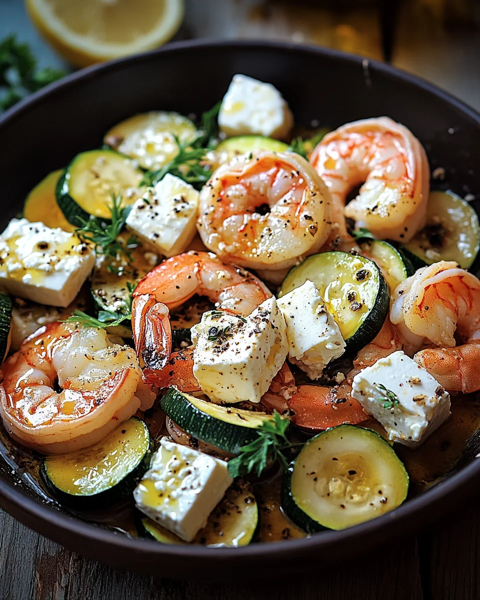 Garnelen Feta Pfanne mit Zucchini 24 Garnelen Feta Pfanne mit Zucchini