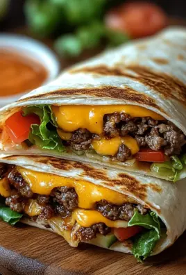 Gegrillte Cheeseburger-Wraps 30 Gegrillte Cheeseburger-Wraps