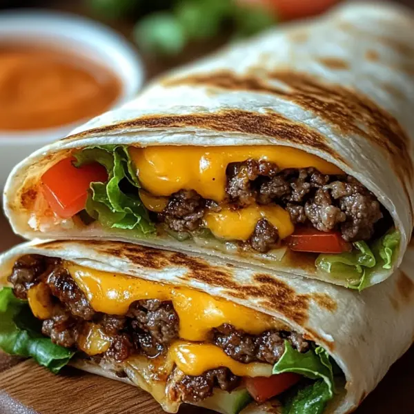 Gegrillte Cheeseburger-Wraps