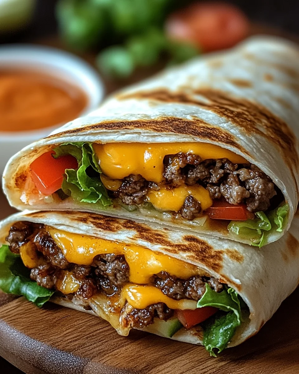 Gegrillte Cheeseburger-Wraps 25 Gegrillte Cheeseburger-Wraps