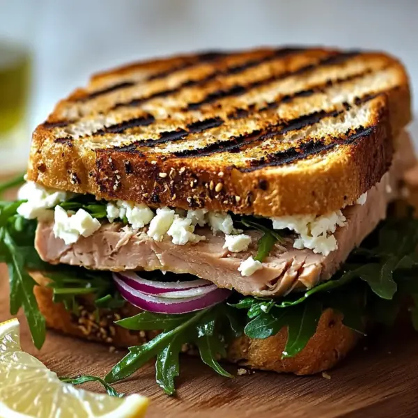 Gegrilltes Thunfisch-Sandwich mit Feta