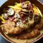 Geschmorte Schnitzelpfanne in k&ouml;stlicher J&auml;gersauce Rezept