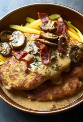 Geschmorte Schnitzelpfanne in köstlicher Jägersauce Rezept