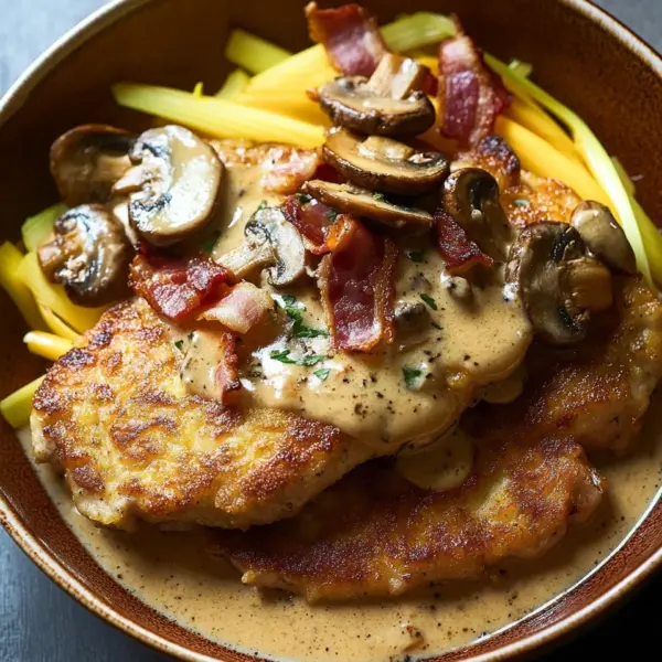 Geschmorte Schnitzelpfanne in köstlicher Jägersauce Rezept