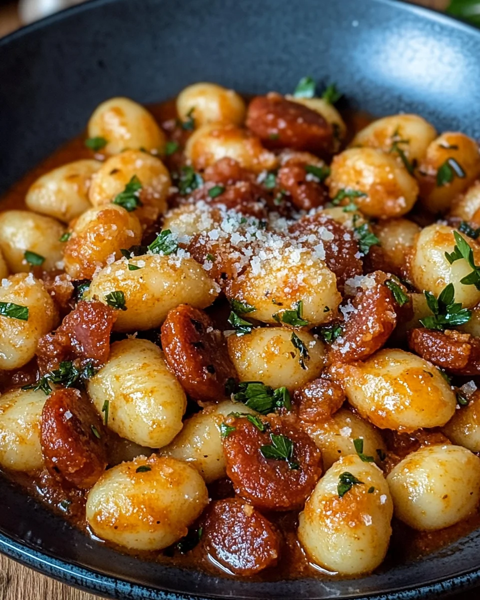 Gnocchi mit Chorizo und cremiger Harissa-Sauce 18 Gnocchi