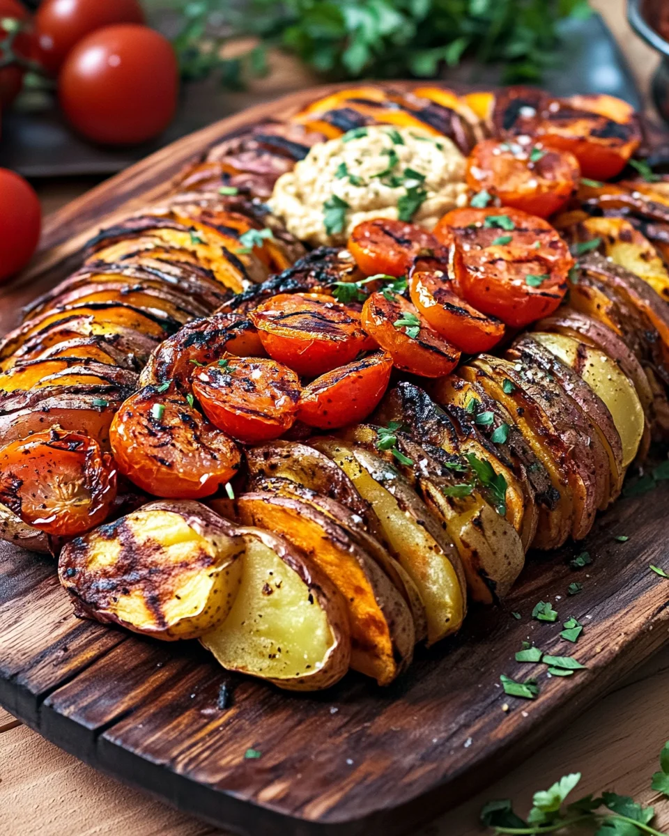 Kartoffel-Schawarma mit Tomaten-Hummus