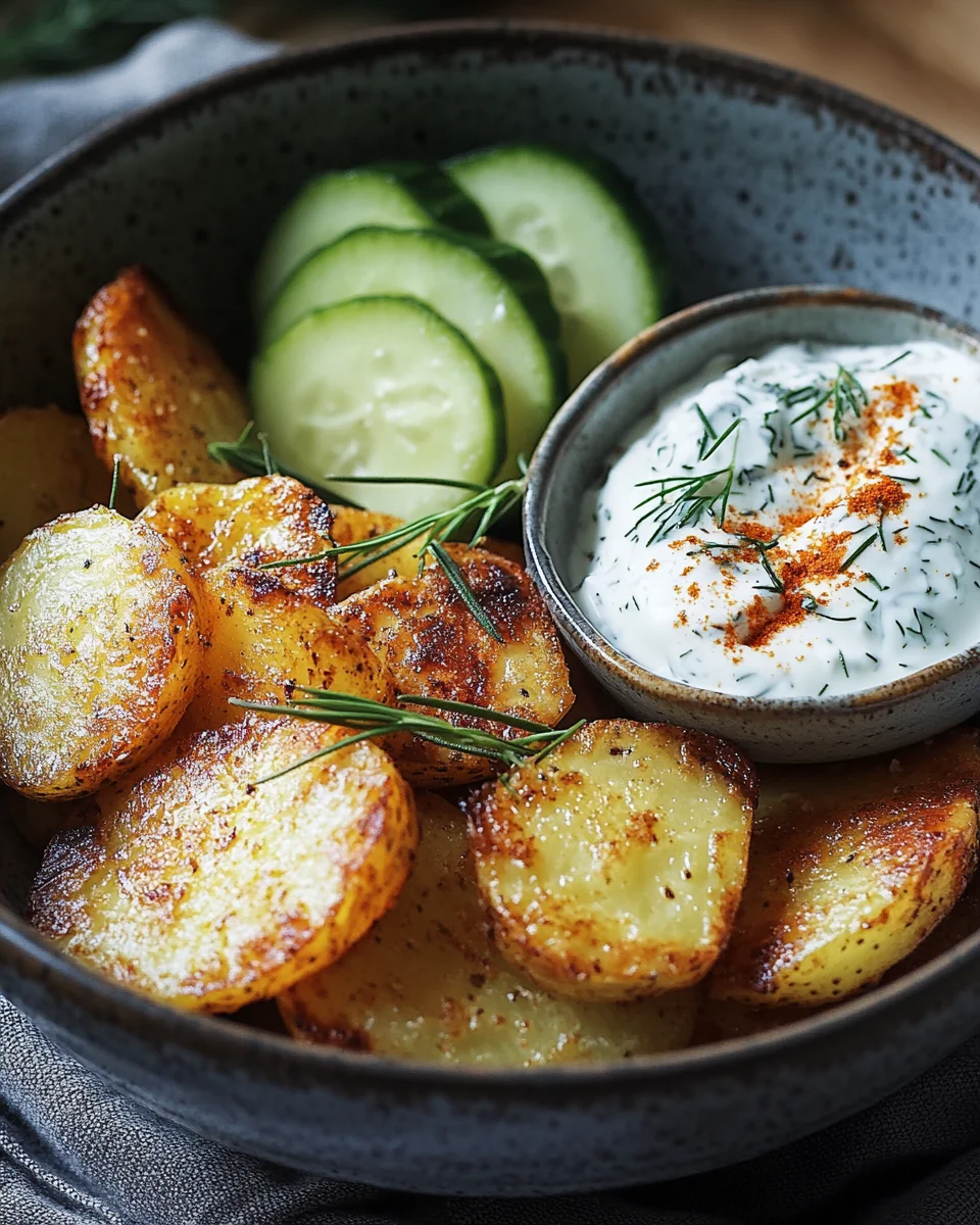 Kartoffelspalten mit Gurkendip 17 Kartoffelspalten