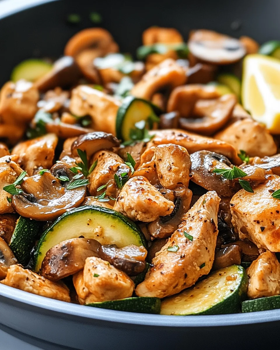 Keto Hähnchen-Zucchini-Pfanne mit Pilzen 19 Keto