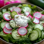 Leichter Fr&uuml;hlingssalat mit Radieschen & Joghurt-Dressing