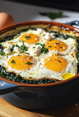 Low Carb Spinat-Auflauf mit Feta und Ei