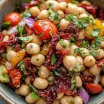 Marinierter getrockneter Tomaten-Bohnen-Salat