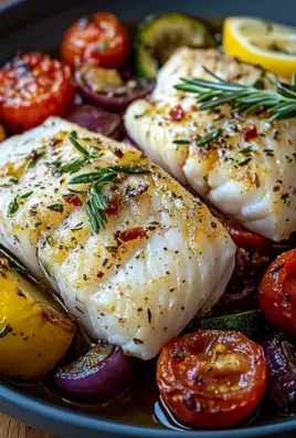 Mediterran Gebackene Fischfilets mit Gemüse 25 Mediterran Gebackene Fischfilets mit Gemüse