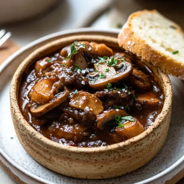 Pilzgulasch à la Bourguignonne