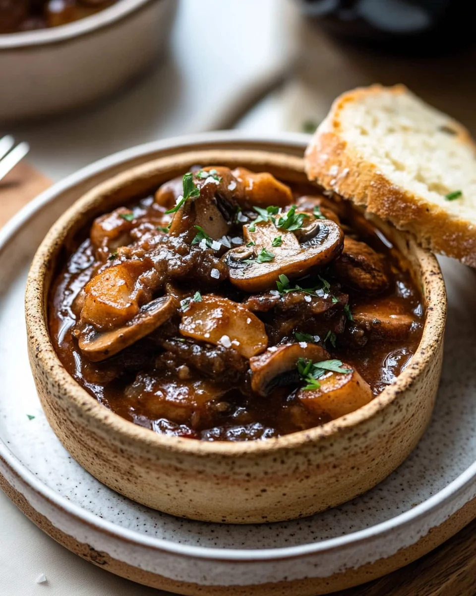 Pilzgulasch à la Bourguignonne