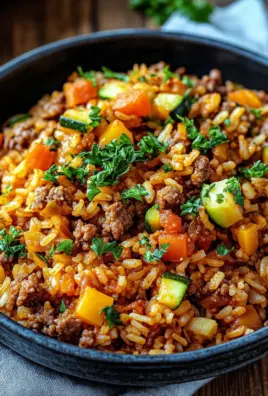 Reis-Hackfleisch-Pfanne mit Ajvar und Gemüse