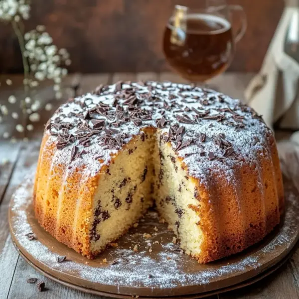 Saftiger und lockerer Eierlikörkuchen mit Schokoraspeln