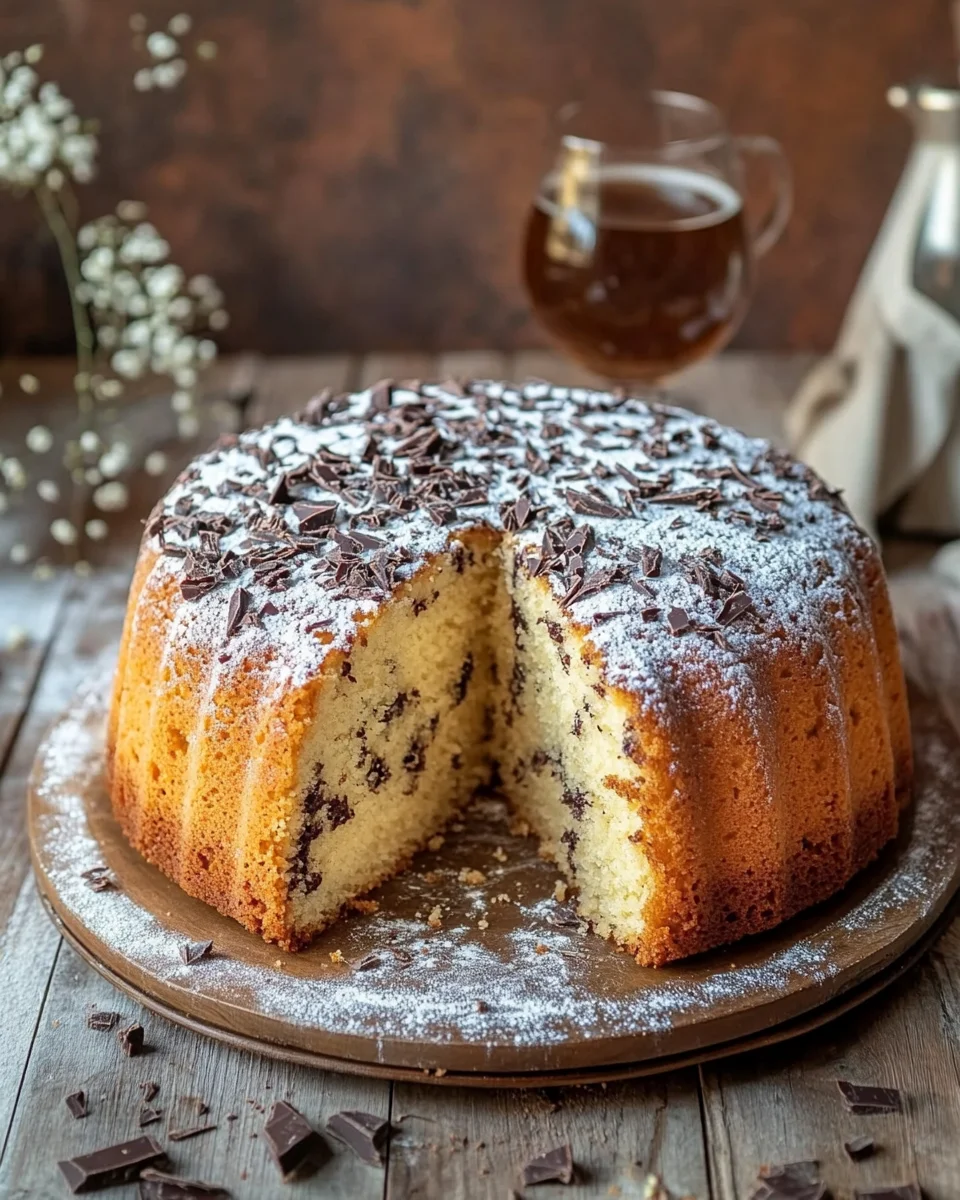 Saftiger und lockerer Eierlik&ouml;rkuchen mit Schokoraspeln
