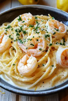 Spaghetti Alfredo mit Garnelen