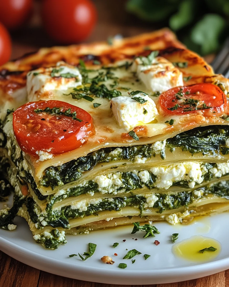 Spinatlasagne mit Feta und Tomaten 20 Spinatlasagne