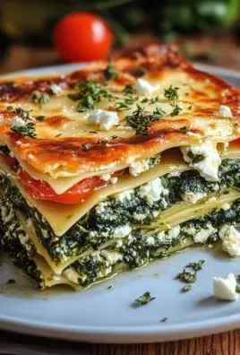 Spinatlasagne mit Feta und Tomaten