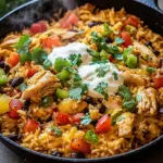 Taco-Pfanne mit Huhn und Reis